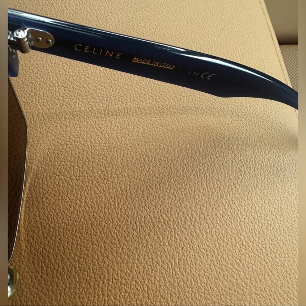 New Celine Acetate Blue and Silver Sunglasses - Picture 6 of 7